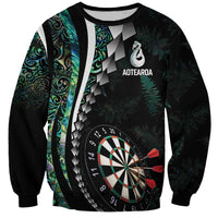 Personalized New Zealand Darts Sweatshirt Paua Shell Koiri - Manaia