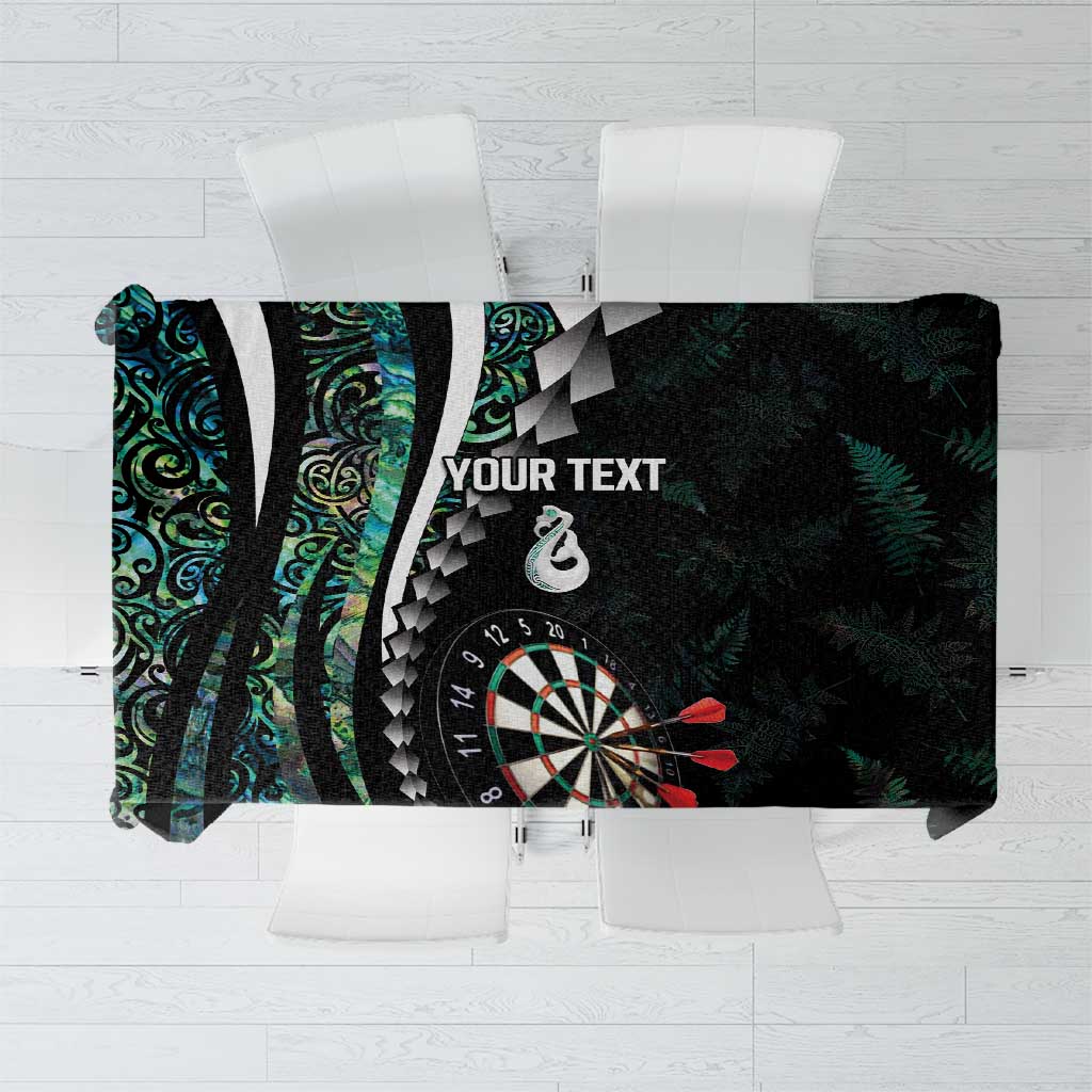 Personalized New Zealand Darts Tablecloth Paua Shell Koiri - Manaia