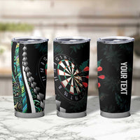 Personalized New Zealand Darts Tumbler Cup Paua Shell Koiri - Manaia