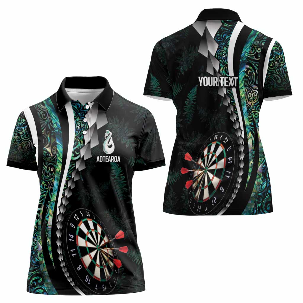 Personalized New Zealand Darts Women Polo Shirt Paua Shell Koiri - Manaia