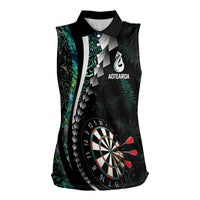 Personalized New Zealand Darts Women Sleeveless Polo Shirt Paua Shell Koiri - Manaia