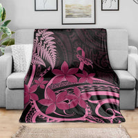 Aotearoa Maori Blanket Pink Fern Ribbons on Black LT7 - Polynesian Pride