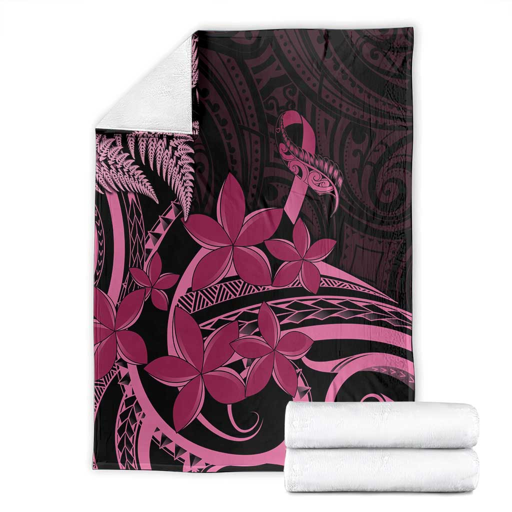 Aotearoa Maori Blanket Pink Fern Ribbons on Black LT7 - Polynesian Pride