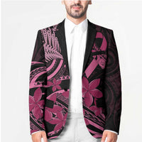 Aotearoa Maori Blazer Pink Fern Ribbons on Black LT7 - Polynesian Pride