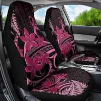 Aotearoa Maori Car Seat Cover Pink Fern Ribbons on Black - Polynesian Pride
