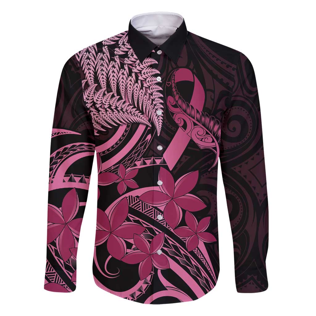 Aotearoa Maori Family Matching Mermaid Dress and Hawaiian Shirt Pink Fern Ribbons on Black - Polynesian Pride