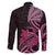 Aotearoa Maori Family Matching Summer Maxi Dress and Hawaiian Shirt Pink Fern Ribbons on Black - Polynesian Pride