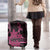 Aotearoa Maori Luggage Cover Pink Fern Ribbons on Black - Polynesian Pride