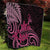 Aotearoa Maori Quilt Pink Fern Ribbons on Black - Polynesian Pride
