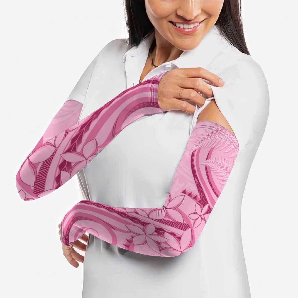 Aotearoa Maori Arm Sleeves Pink Fern Ribbons - Polynesian Pride