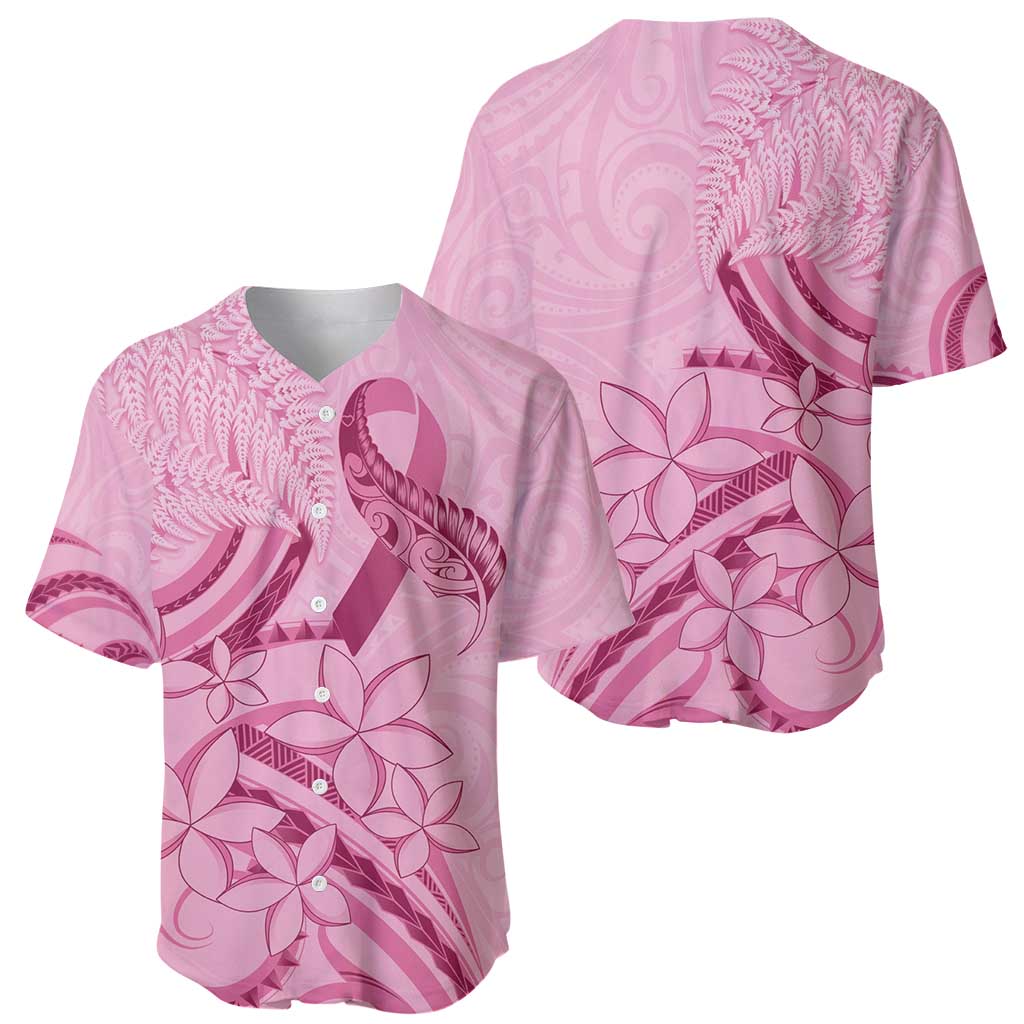 Aotearoa Maori Baseball Jersey Pink Fern Ribbons - Polynesian Pride