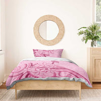 Aotearoa Maori Bedding Set Pink Fern Ribbons - Polynesian Pride