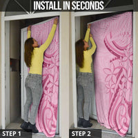 Aotearoa Maori Door Cover Pink Fern Ribbons - Polynesian Pride
