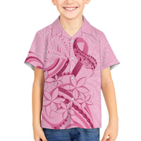 Aotearoa Maori Family Matching Off The Shoulder Long Sleeve Dress and Hawaiian Shirt Pink Fern Ribbons - Polynesian Pride