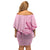 Aotearoa Maori Family Matching Off Shoulder Short Dress and Hawaiian Shirt Pink Fern Ribbons - Polynesian Pride