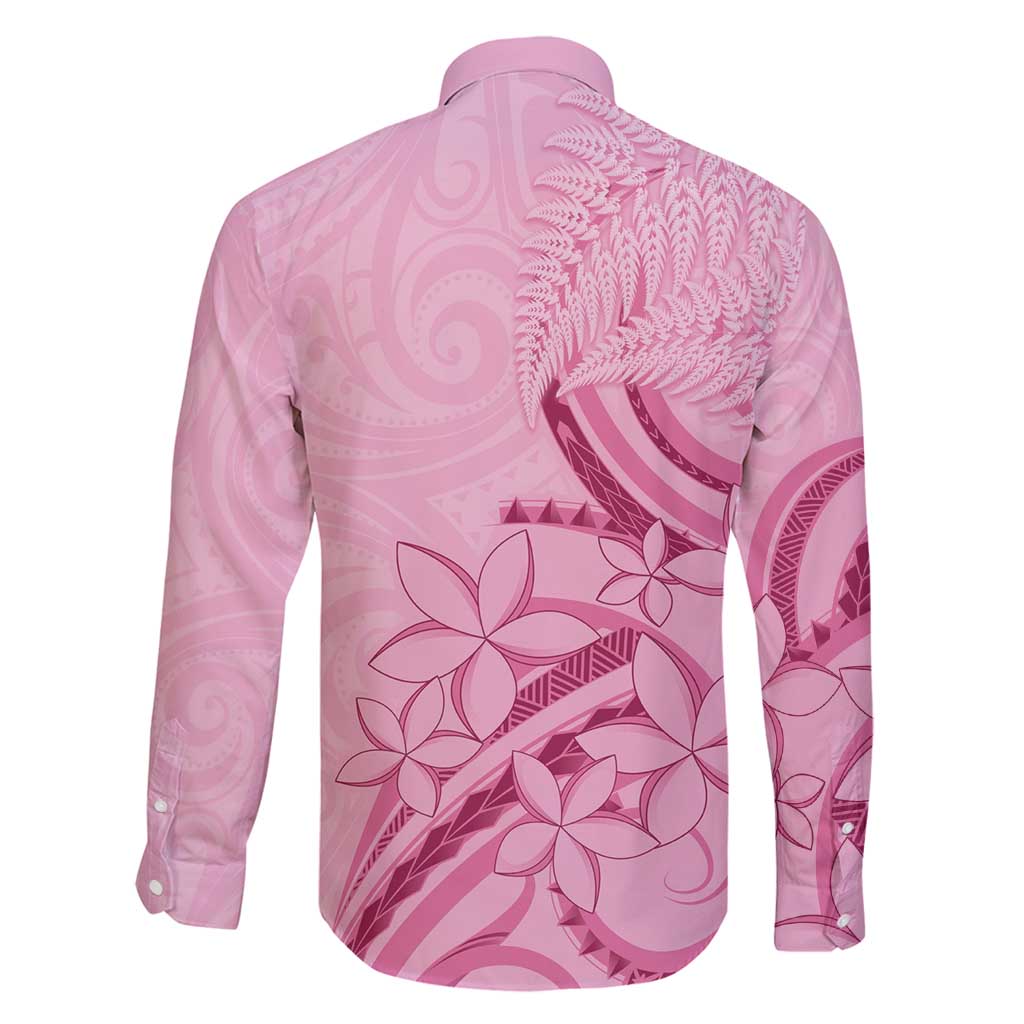 Aotearoa Maori Family Matching Puletasi and Hawaiian Shirt Pink Fern Ribbons LT7 - Polynesian Pride
