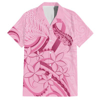 Aotearoa Maori Family Matching Short Sleeve Bodycon Dress and Hawaiian Shirt Pink Fern Ribbons - Polynesian Pride