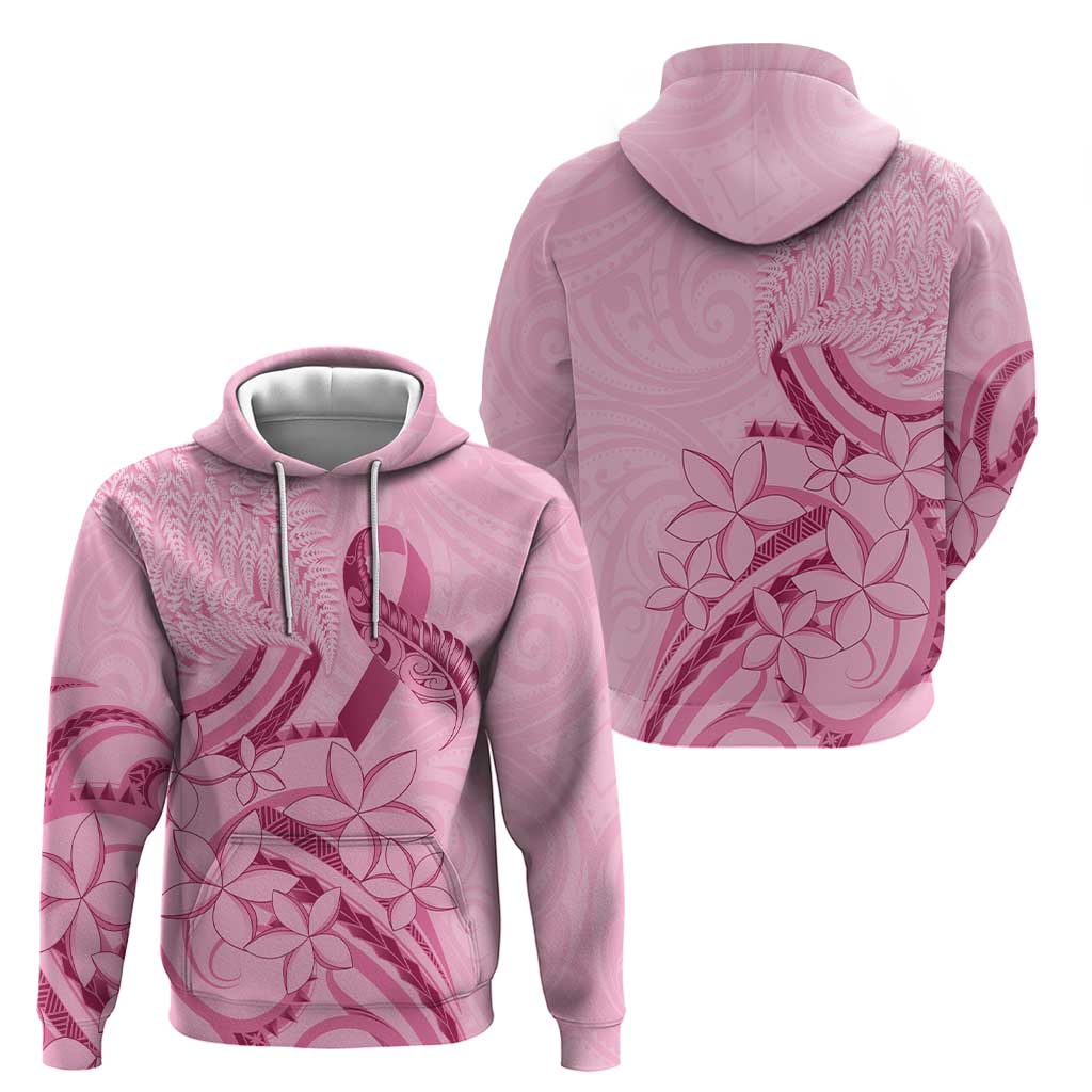 Aotearoa Maori Hoodie Pink Fern Ribbons - Polynesian Pride