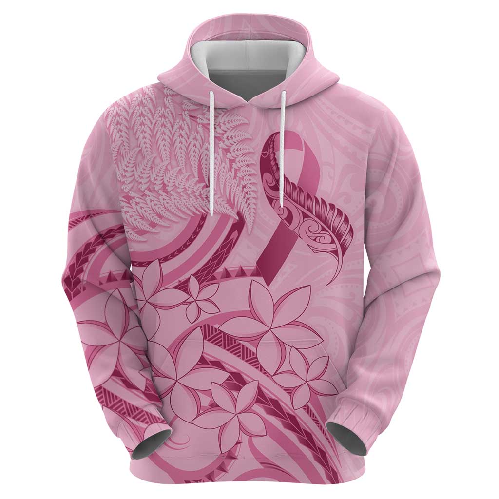 Aotearoa Maori Hoodie Pink Fern Ribbons - Polynesian Pride