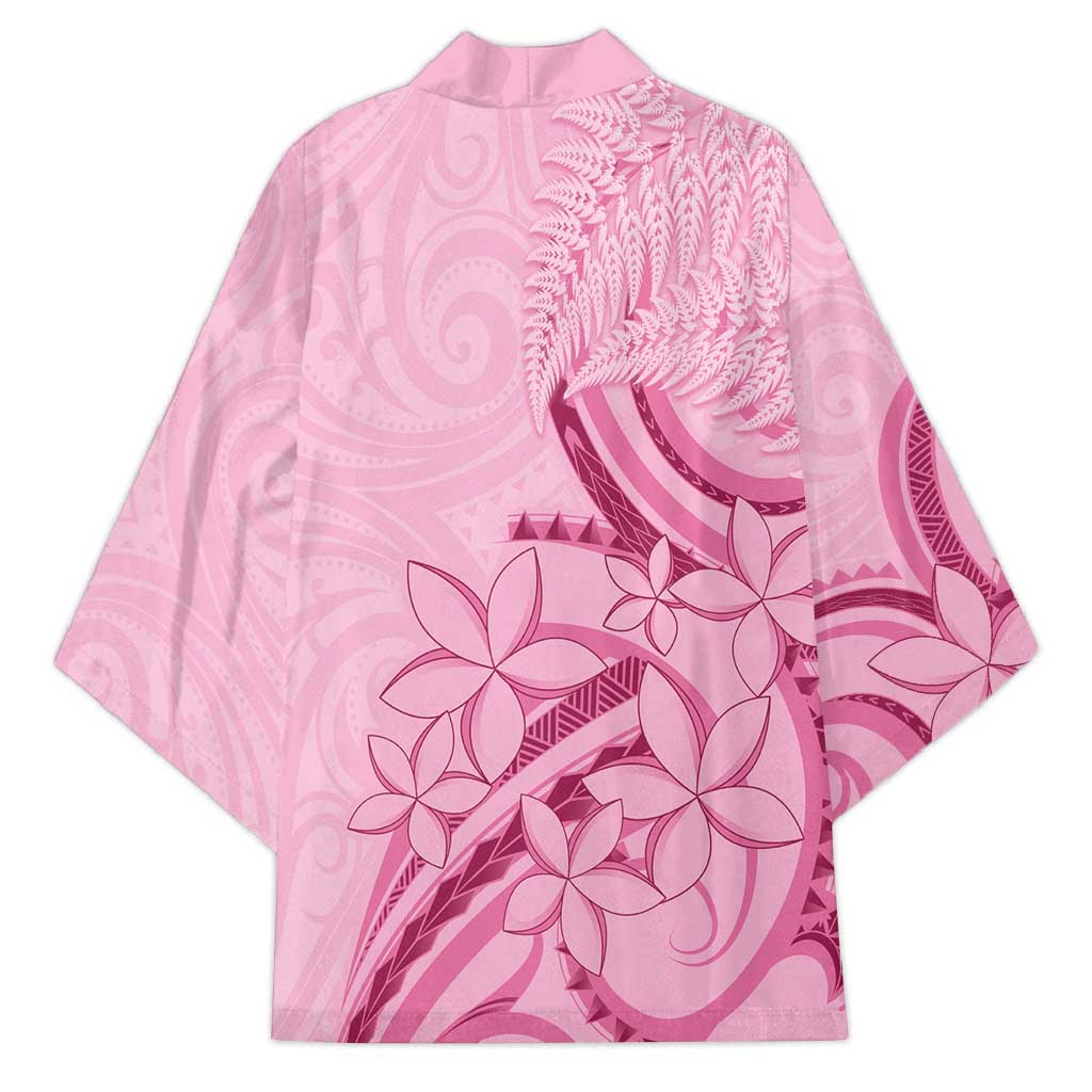 Aotearoa Maori Kimono Pink Fern Ribbons - Polynesian Pride