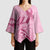 Aotearoa Maori Kimono Sleeve Blouse Pink Fern Ribbons - Polynesian Pride