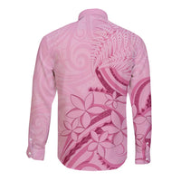 Aotearoa Maori Long Sleeve Button Shirt Pink Fern Ribbons - Polynesian Pride
