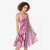 Aotearoa Maori Midi Dress Pink Fern Ribbons - Polynesian Pride