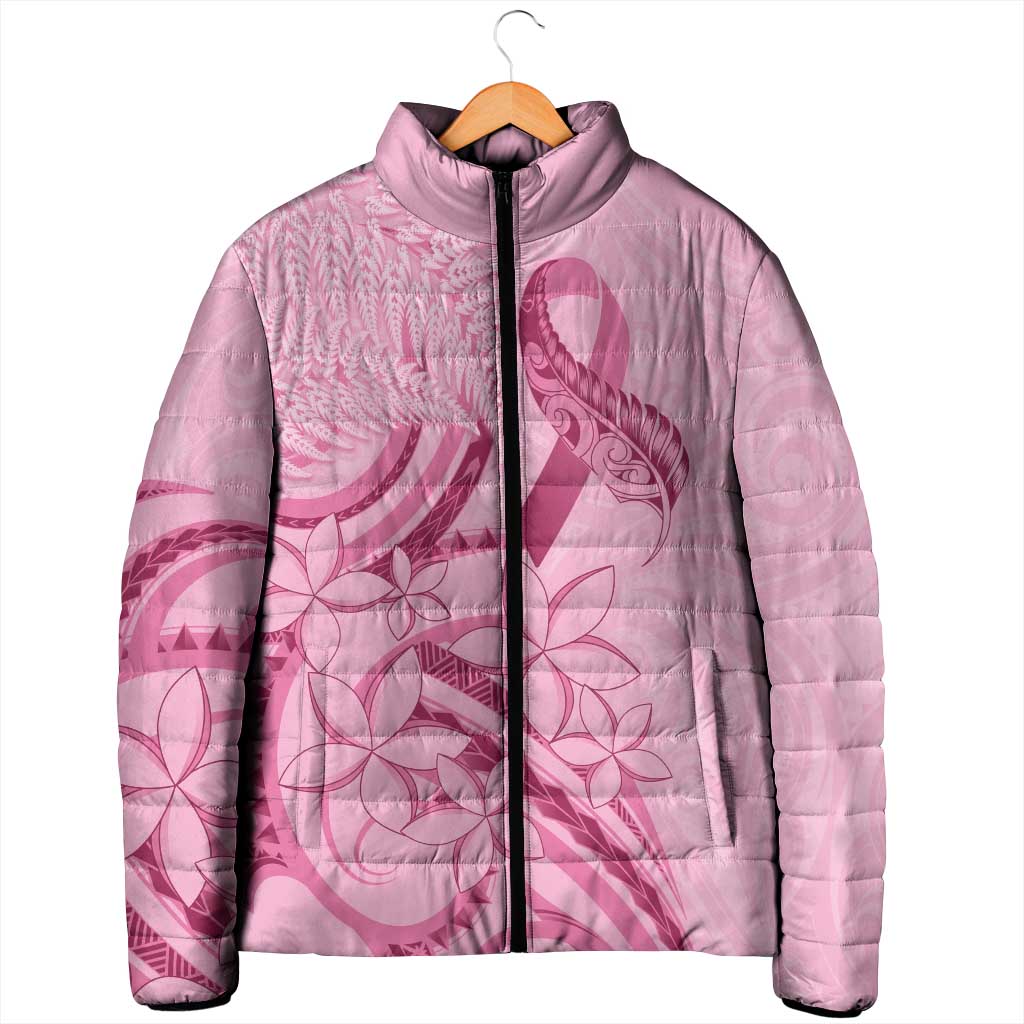 Aotearoa Maori Padded Jacket Pink Fern Ribbons - Polynesian Pride