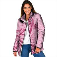 Aotearoa Maori Padded Jacket Pink Fern Ribbons - Polynesian Pride