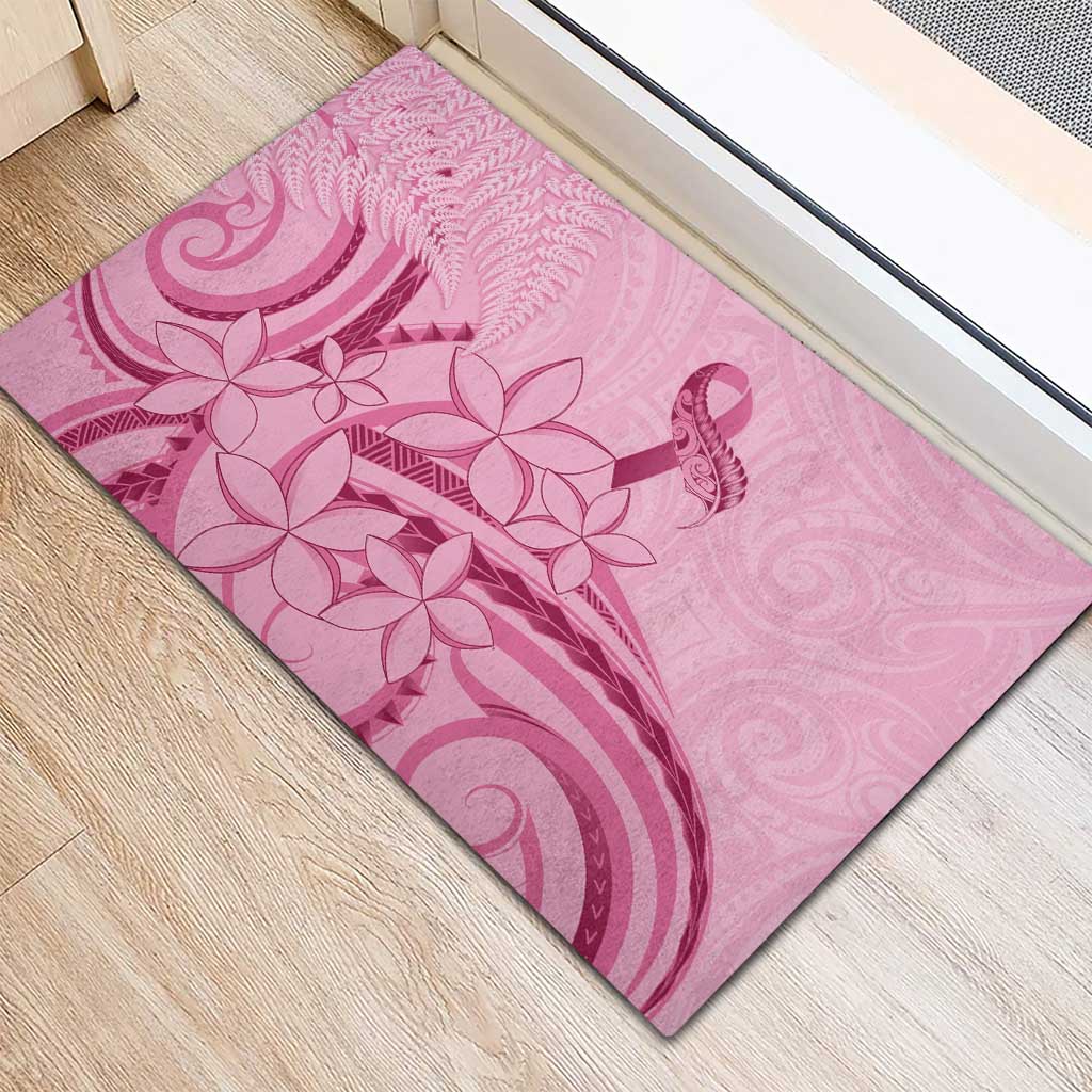 Aotearoa Maori Rubber Doormat Pink Fern Ribbons - Polynesian Pride