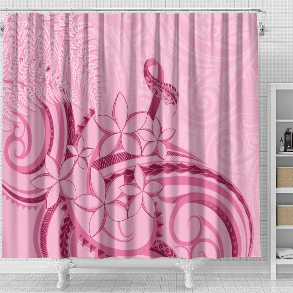 Aotearoa Maori Shower Curtain Pink Fern Ribbons - Polynesian Pride