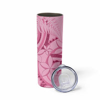 Aotearoa Maori Skinny Tumbler Pink Fern Ribbons - Polynesian Pride