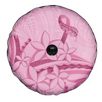 Aotearoa Maori Spare Tire Cover Pink Fern Ribbons LT7 - Polynesian Pride