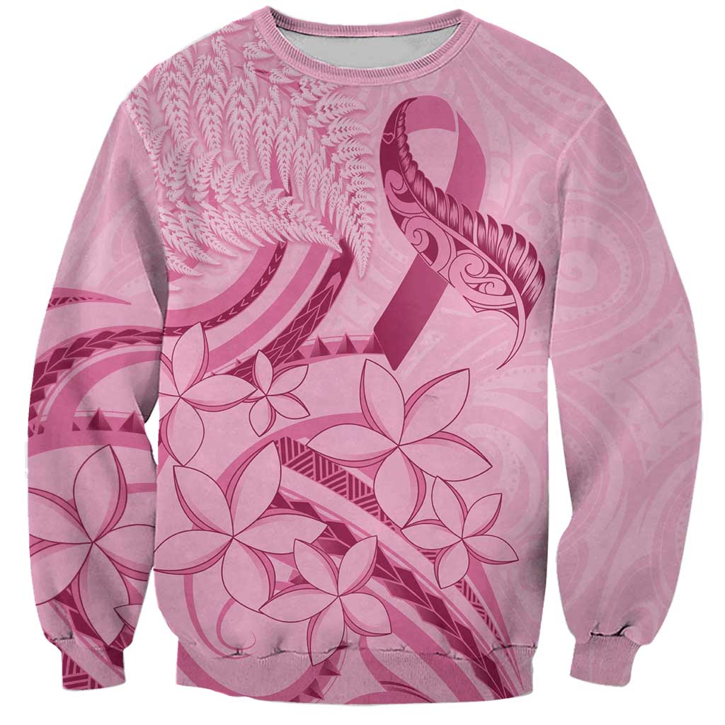 Aotearoa Maori Sweatshirt Pink Fern Ribbons LT7 Unisex Pink - Polynesian Pride
