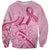Aotearoa Maori Sweatshirt Pink Fern Ribbons - Polynesian Pride