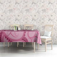 Aotearoa Maori Tablecloth Pink Fern Ribbons - Polynesian Pride