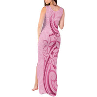 Aotearoa Maori Tank Maxi Dress Pink Fern Ribbons - Polynesian Pride