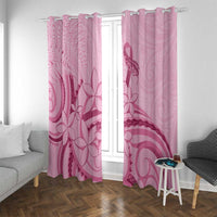 Aotearoa Maori Window Curtain Pink Fern Ribbons - Polynesian Pride