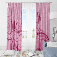 Aotearoa Maori Window Curtain Pink Fern Ribbons - Polynesian Pride