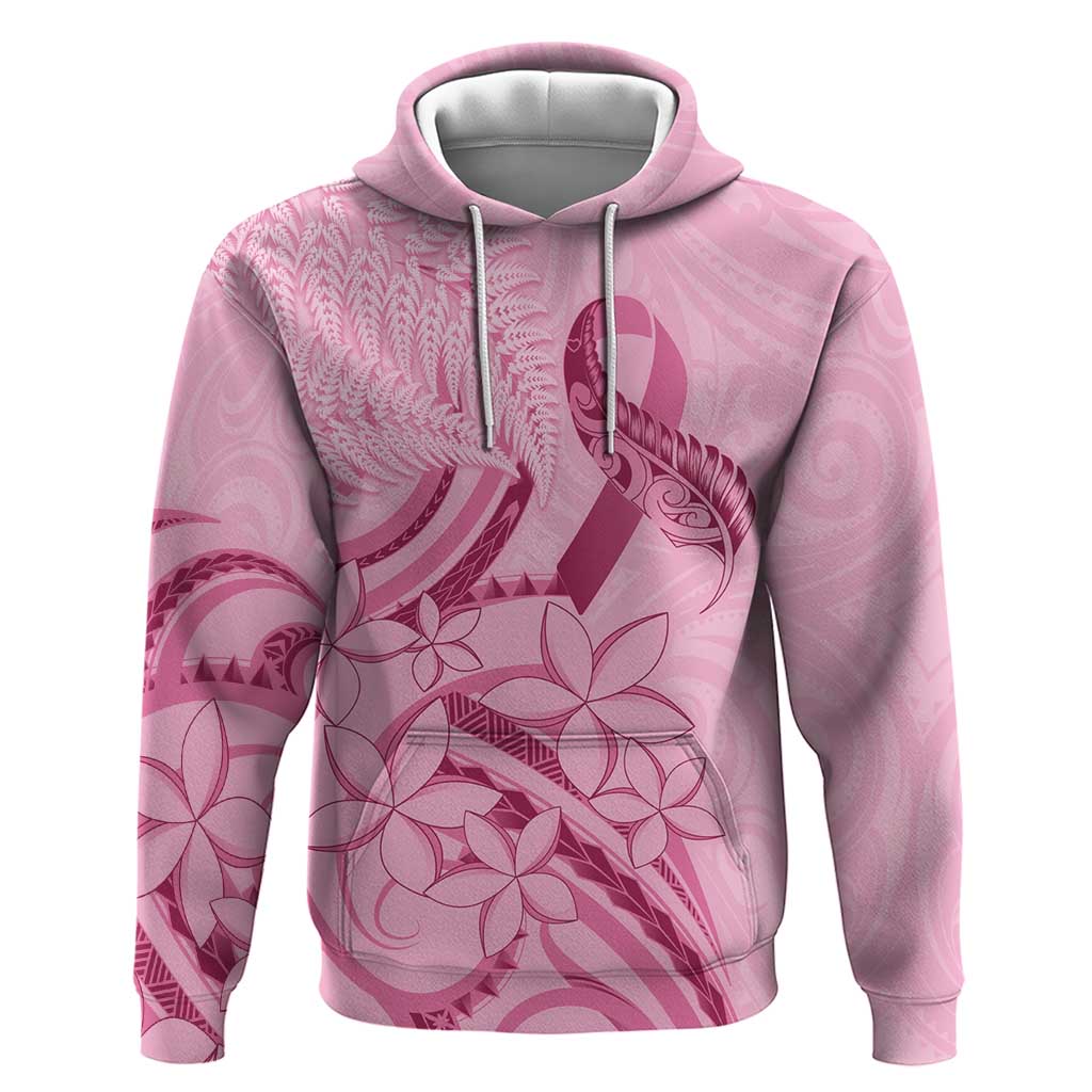 Aotearoa Maori Zip Hoodie Pink Fern Ribbons LT7 Pullover Hoodie Pink - Polynesian Pride