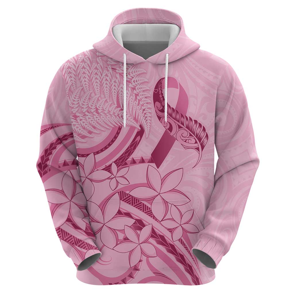 Aotearoa Maori Zip Hoodie Pink Fern Ribbons LT7 - Polynesian Pride