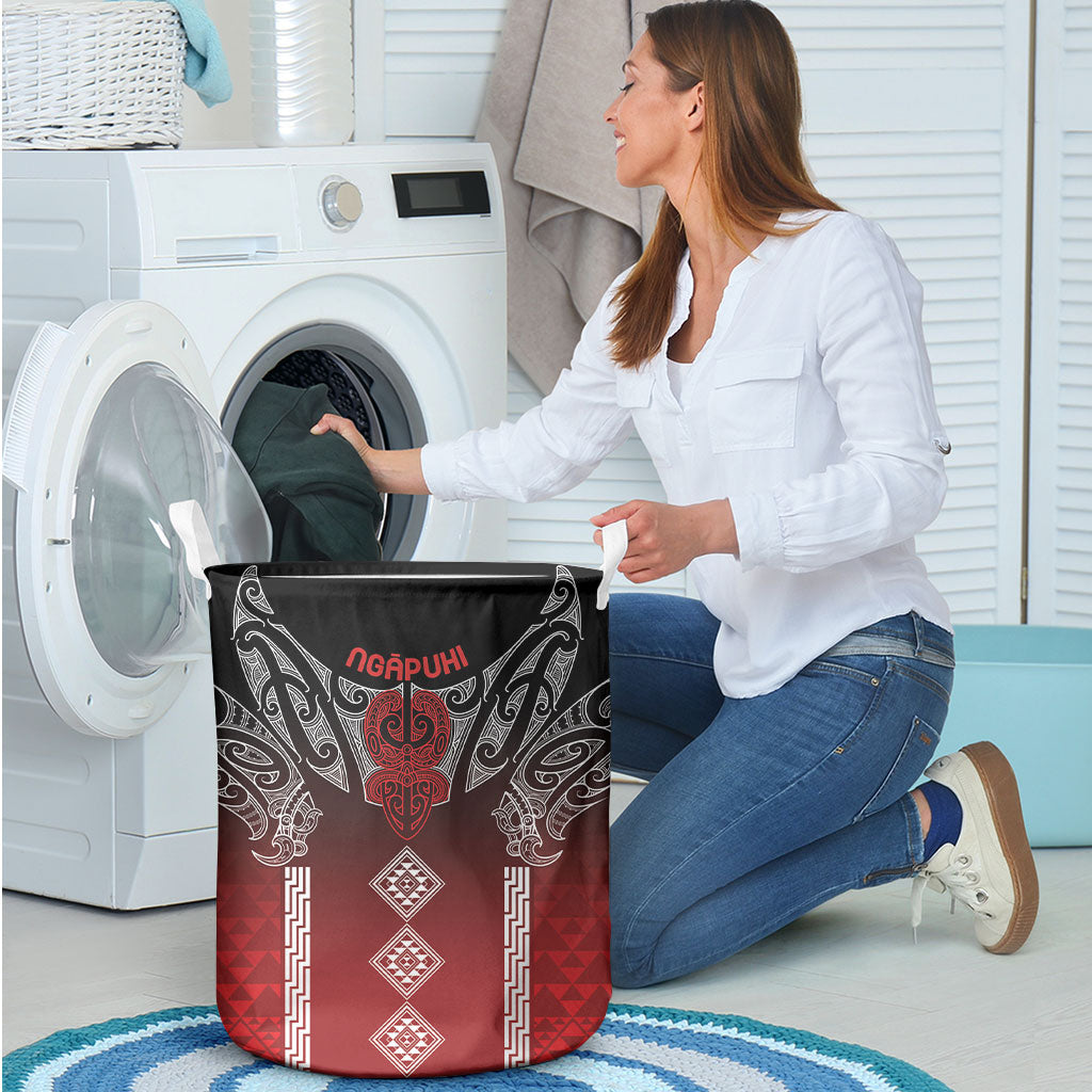 Aotearoa Maori Iwi Heritage Laundry Basket Ngapuhi Kokowai