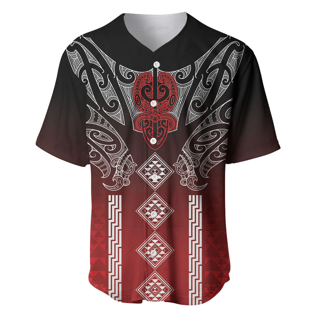 Aotearoa Maori Iwi Heritage Baseball Jersey Ngapuhi Kokowai LT7 Red - Polynesian Pride