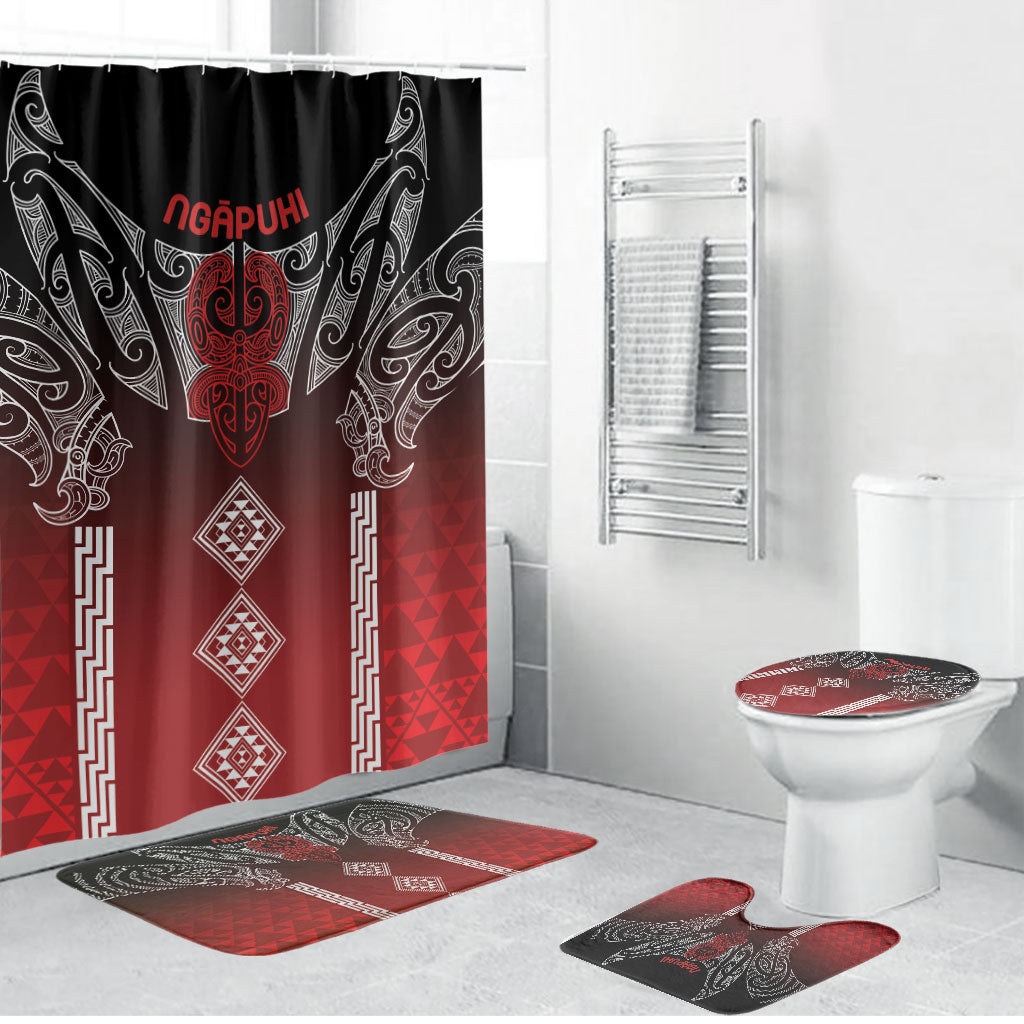 Aotearoa Maori Iwi Heritage Bathroom Set Ngapuhi Kokowai LT7 Bathroom Set (4 pcs) Red - Polynesian Pride