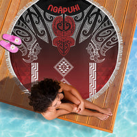 Aotearoa Maori Iwi Heritage Beach Blanket Ngapuhi Kokowai