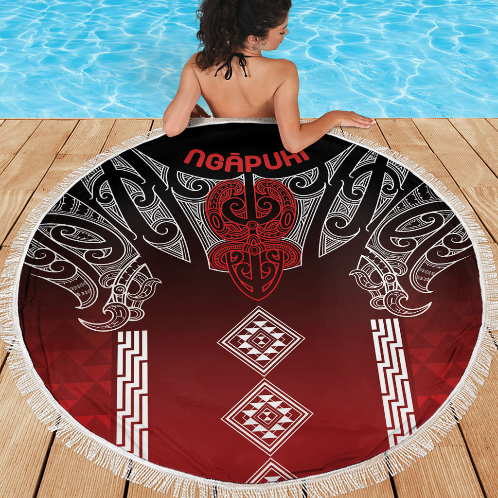 Aotearoa Maori Iwi Heritage Beach Blanket Ngapuhi Kokowai