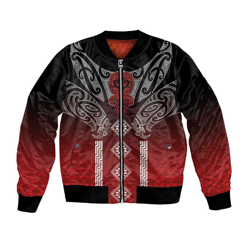 Aotearoa Maori Iwi Heritage Bomber Jacket Ngapuhi Kokowai LT7 Unisex Red - Polynesian Pride