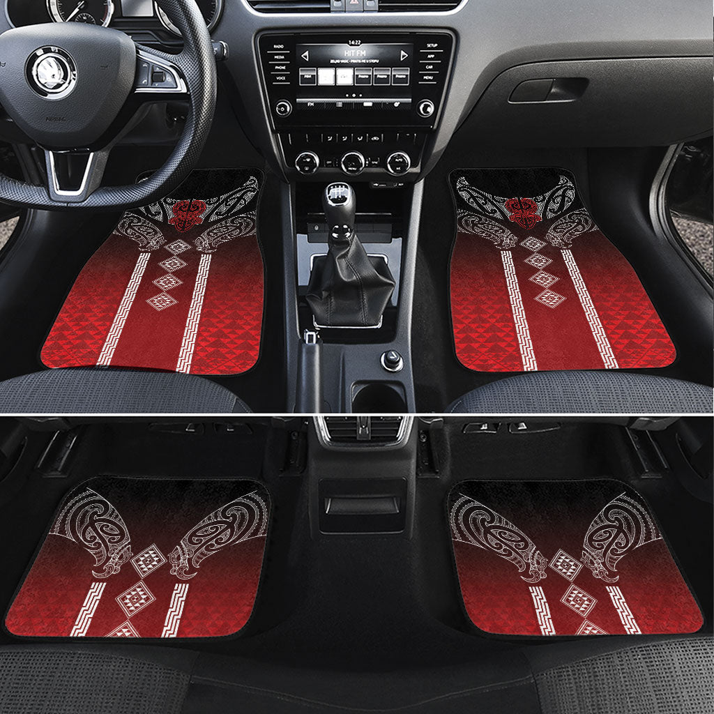 Aotearoa Maori Iwi Heritage Car Mats Ngapuhi Kokowai LT7 Set 4pcs Red - Polynesian Pride
