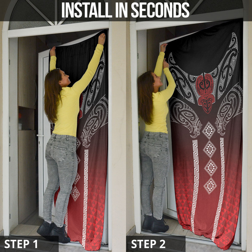 Aotearoa Maori Iwi Heritage Door Cover Ngapuhi Kokowai