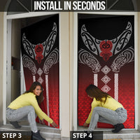 Aotearoa Maori Iwi Heritage Door Cover Ngapuhi Kokowai